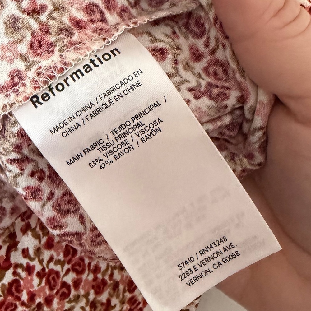 Reformation Noha Red Floral Mini Dress SIZE 6 - Picture 6 of 7